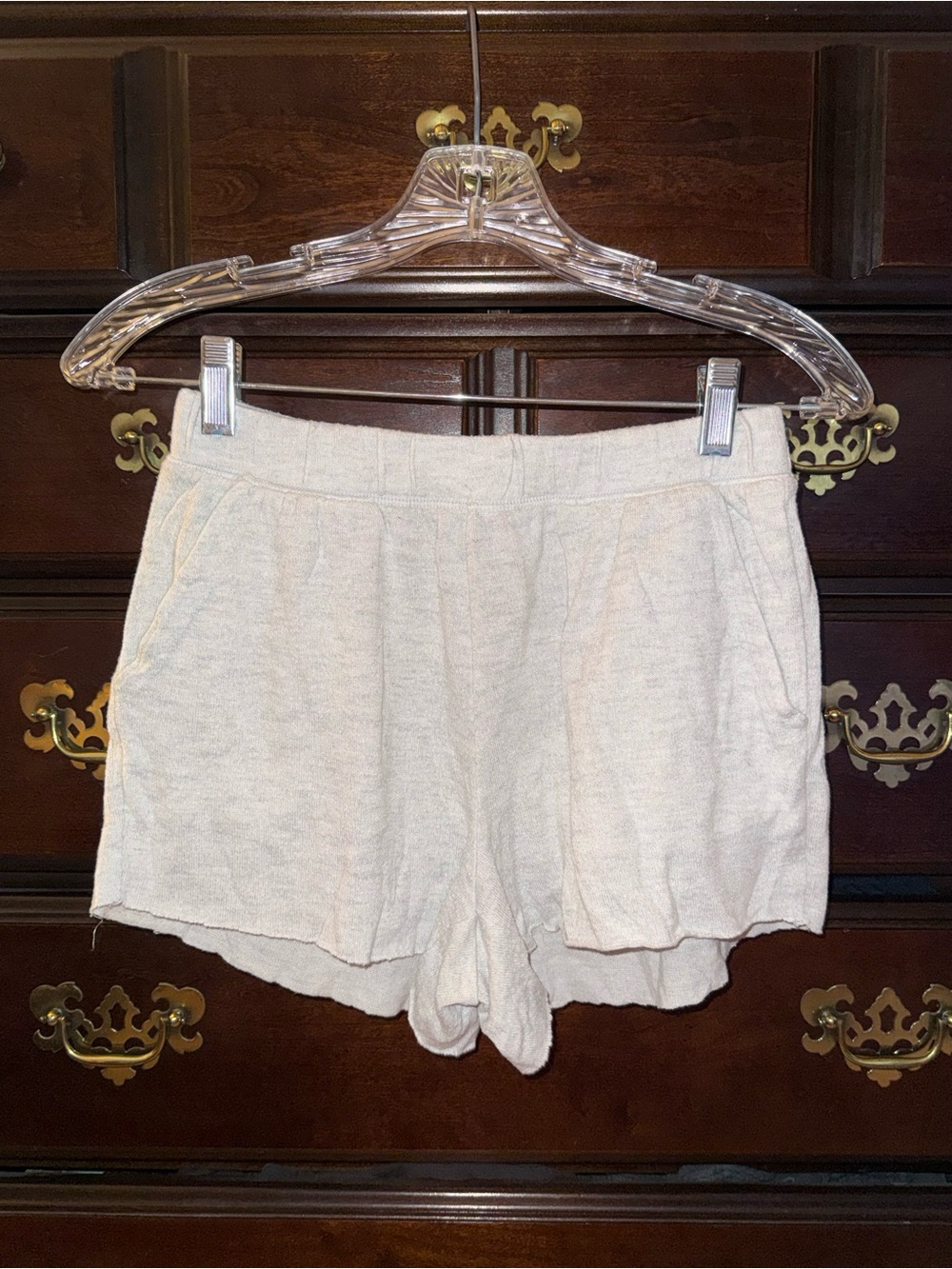 aerie Cream Lightweight Pull-On Athletic Shorts